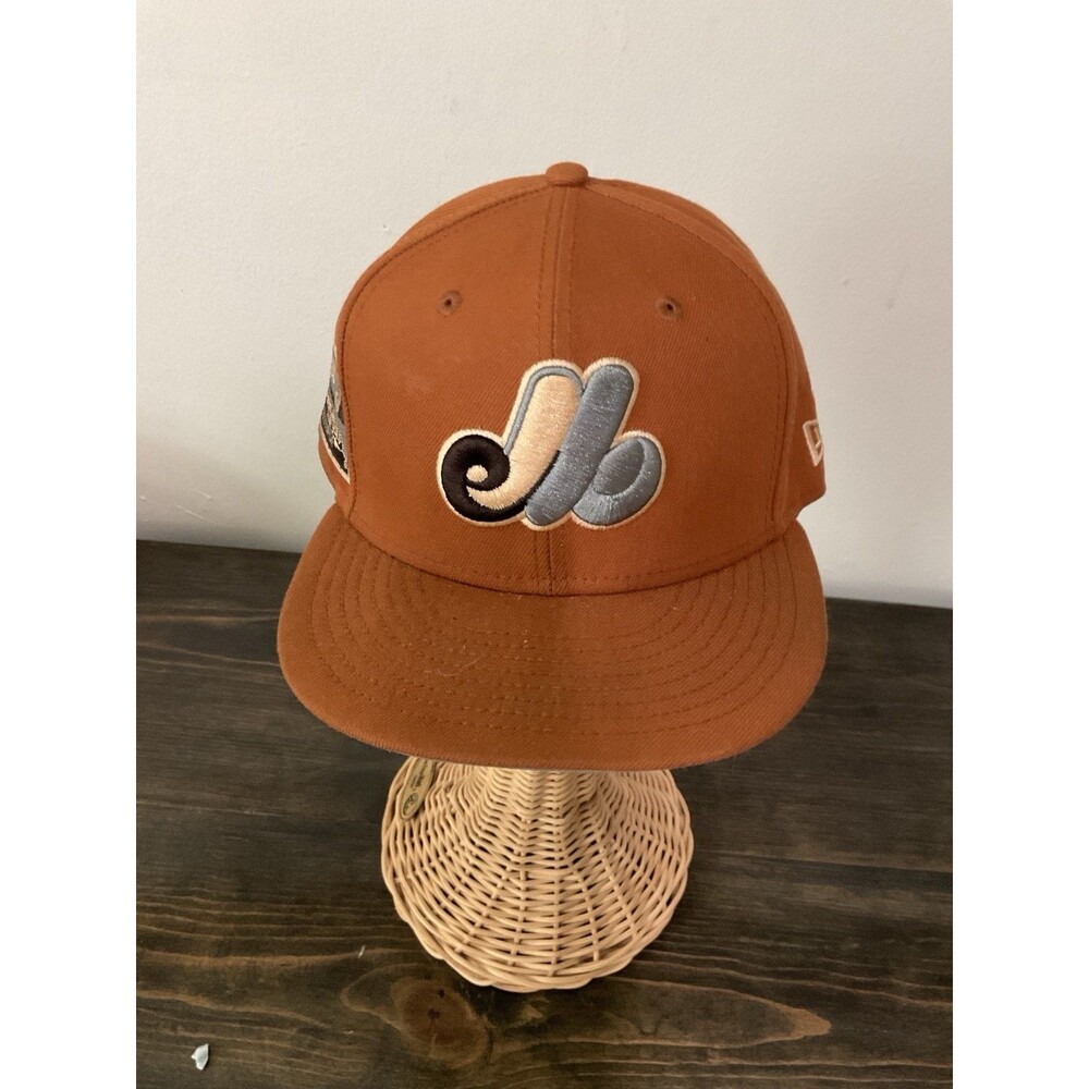 New Era 59FIFTY Montreal Expos Olympic Stadium Side Patch Hat Brown 7 3/8